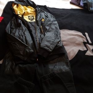 Black and gold jogger wear